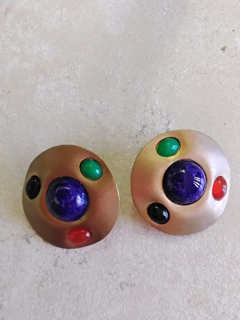 Diane von Furstenberg signed vintage gripoix mogul runway  statement earrings